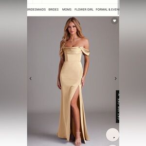 Azazie One Shoulder Gold Dress